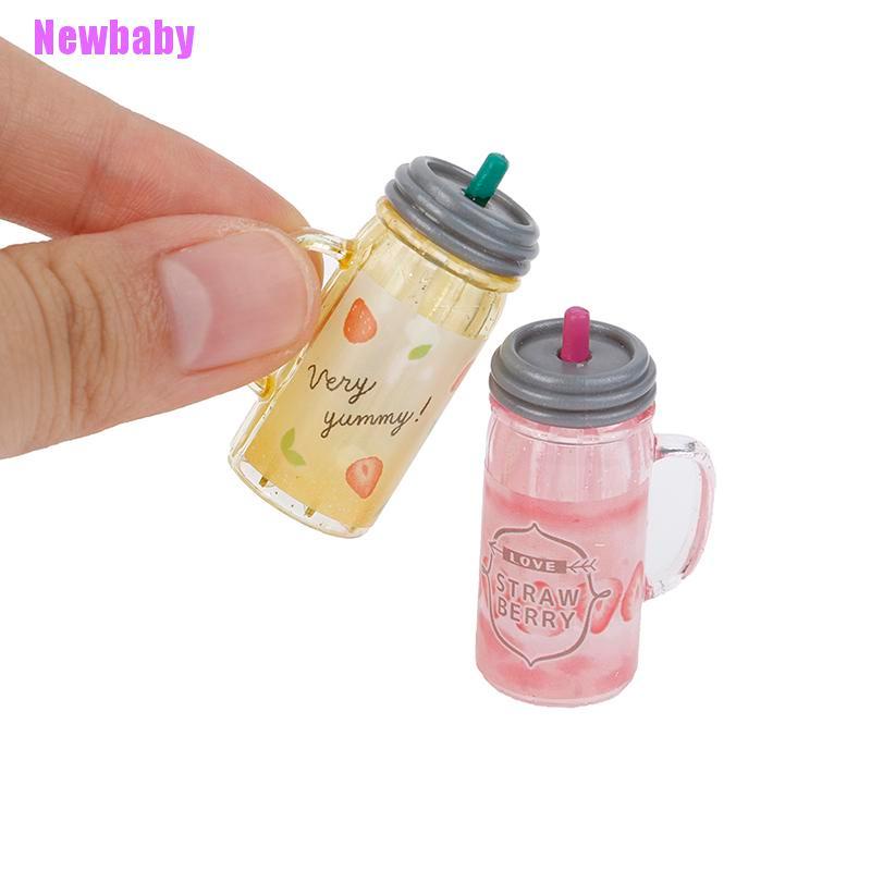 (Newbaby) Miniatur Botol Minuman Jus Skala 1: 12 Untuk Aksesoris Dapur Rumah Boneka