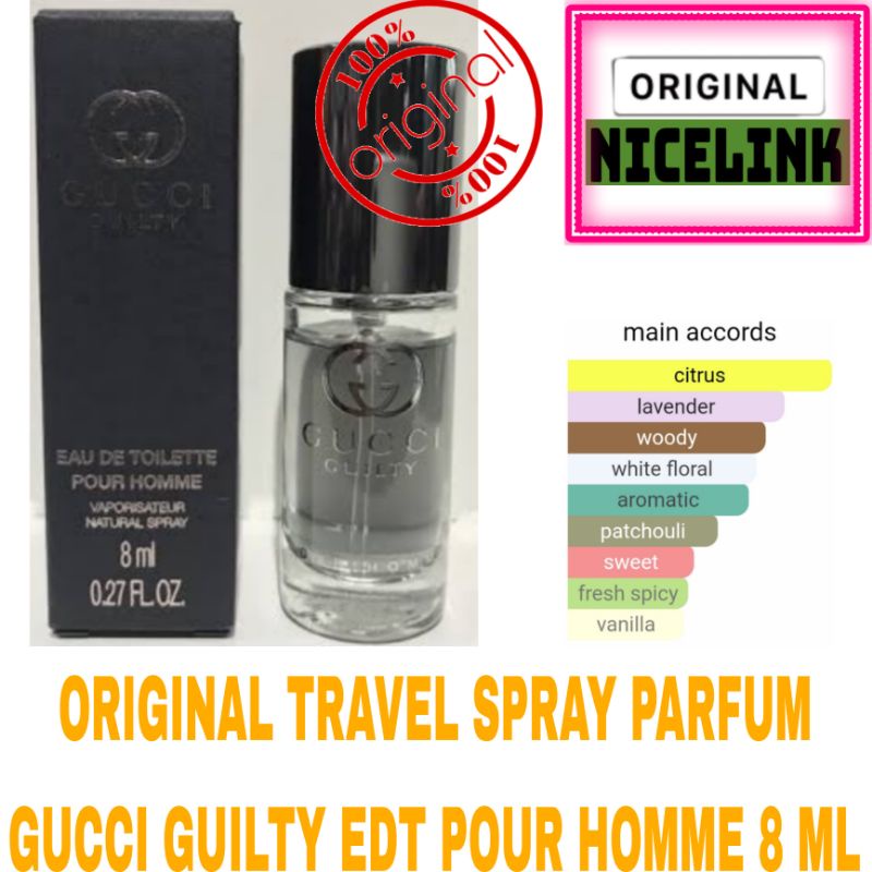 ORIGINAL TRAVEL SPRAY PARFUM GUCCI GUILTY POUR HOMME EDT 8 ML
