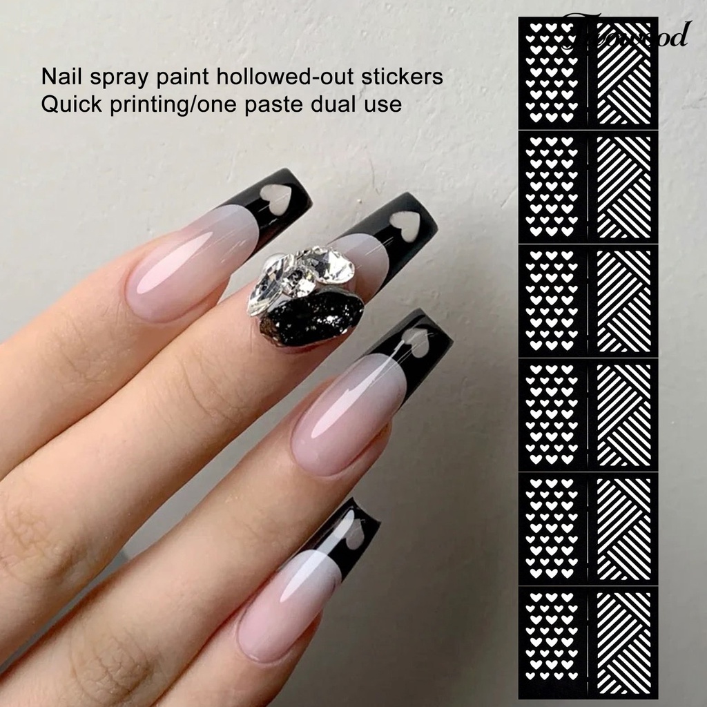 Twowood Kertas Cetakan Nail Art Desain Hollow Ringan Untuk Wanita