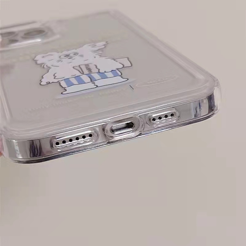 Case Bahan Akrilik Transparan Motif Beruang Putih Untuk iPhone 11 7Plus 8Plus Xr XS 13 12 Pro Max