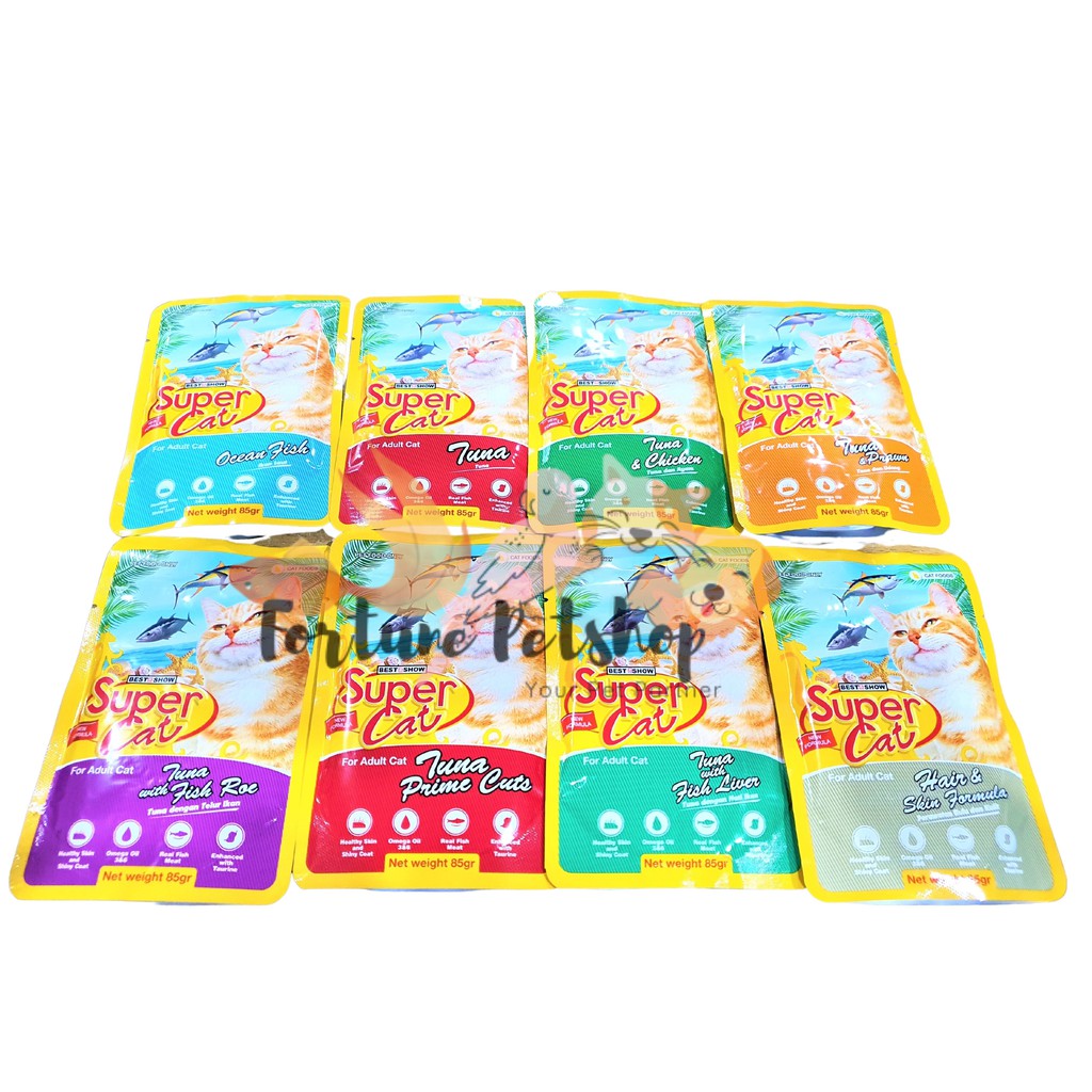 Super Cat Pouch ADULT 85gr - Super Cat sachet ADULT 85gr - Makanan Basah Supercat