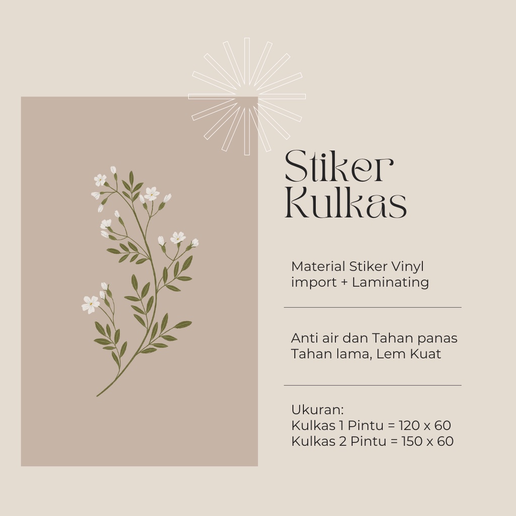 Stiker Kulkas 1 Pintu dan 2 Pintu motif Minimalist kode MT-66 - FX
