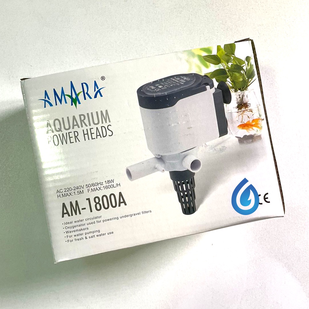 NOASIS POWER HEAD AQUARIUM AMARA AM 1800 A AM - 1800A POMPA AIR CELUP WATT RENDAH LOW WATT