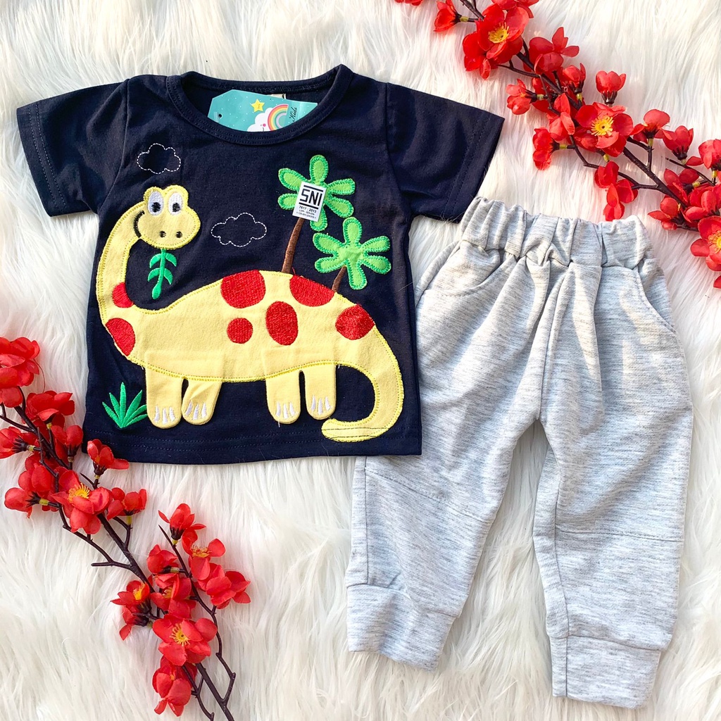 Baju setelan kaos celana lucu fashion anak cowok bayi laki-laki baby boy -bro