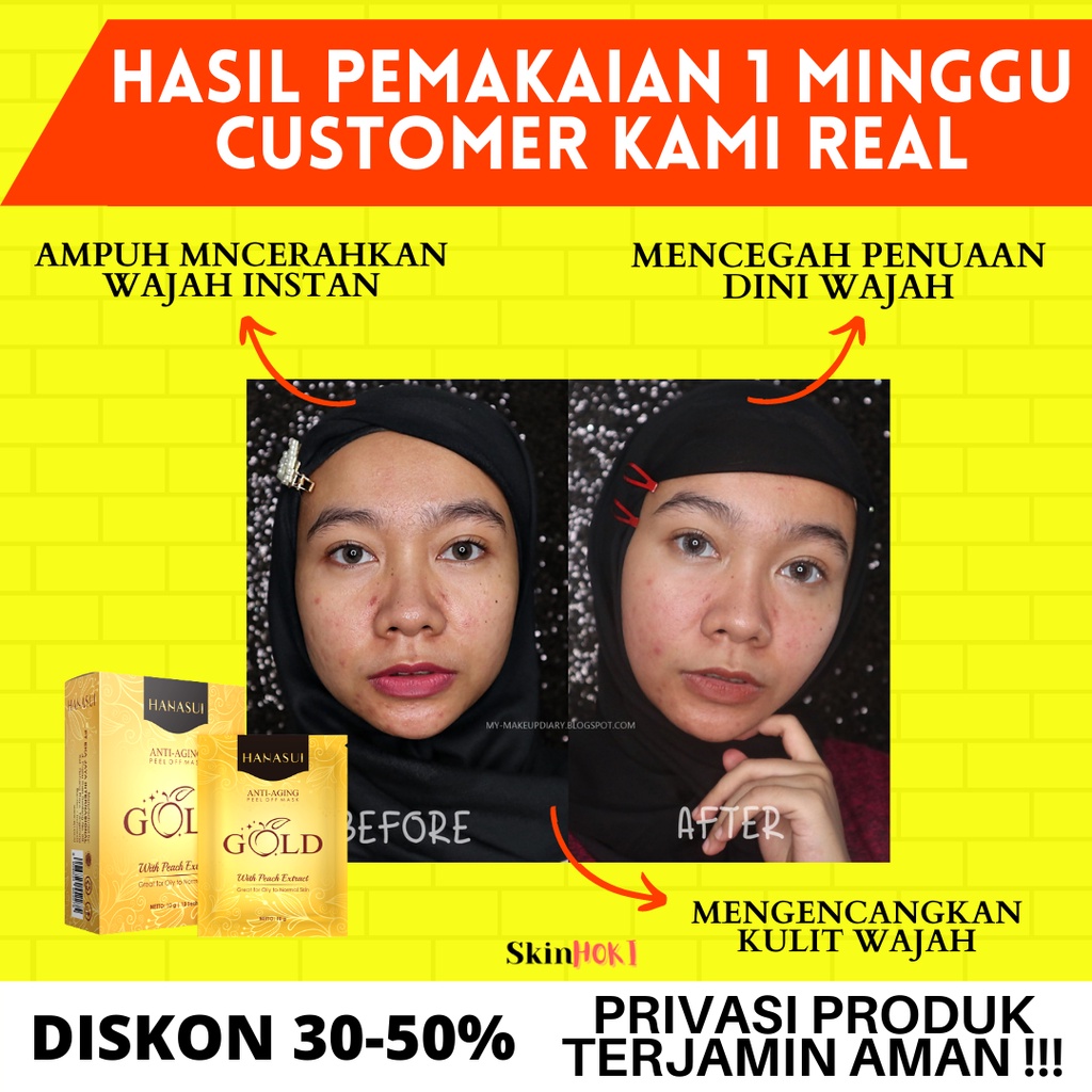 MASKER KOMEDO AMPUH ANGKAT KOMEDO NATURGO MASKER GOLD HANASUI BPOM PERAWATAN WAJAH