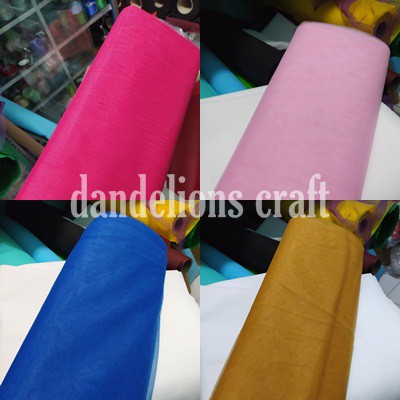 Kain Tile Meteran Sedang/Tile Polos/Kain Jala Rok Tutu/Bahan Tile Polos/Kain kebaya Brukat