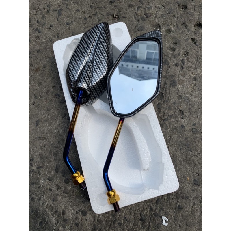 Spion/sepion carbon mx nmx aerox xmax tangkai panjang two tone