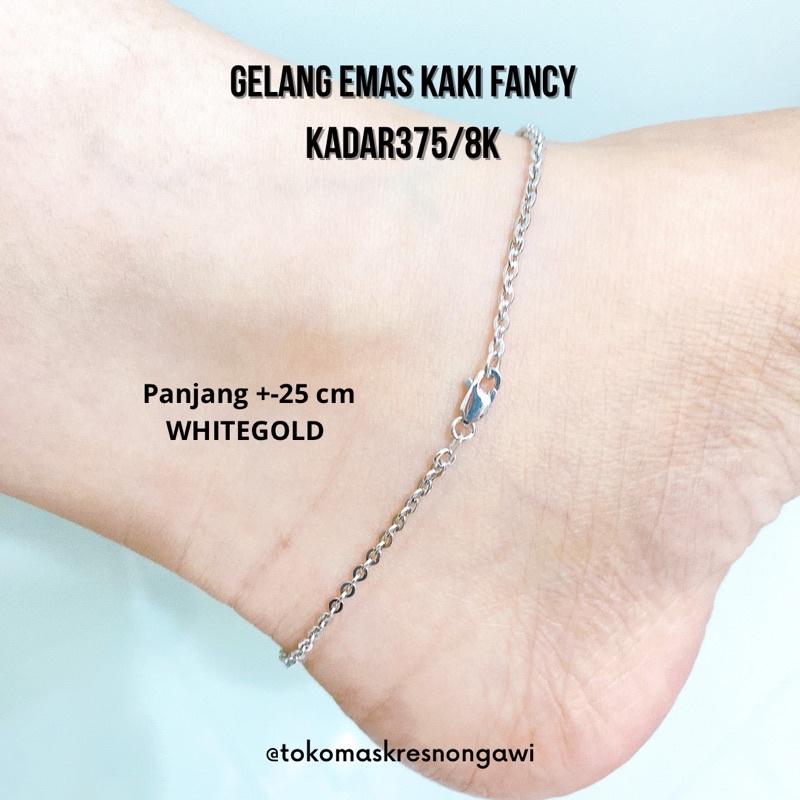 Gelang Kaki Emas Fancy kadar 375/8k EMAS ASLI