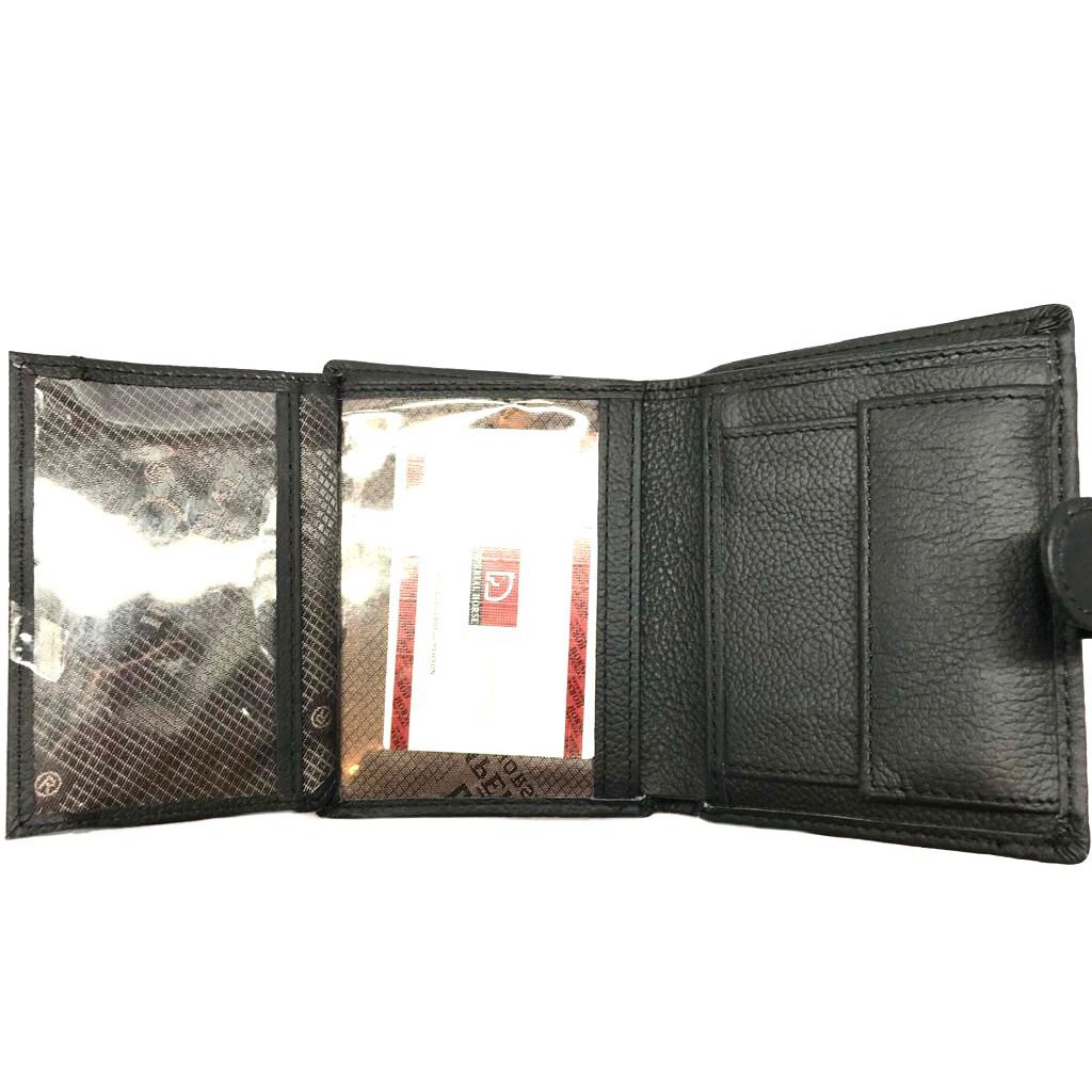 Dompet Pria Kulit Asli Dompet Laki2 Kulit Asli Model Lipat Berdiri Dengan Kancing Depan