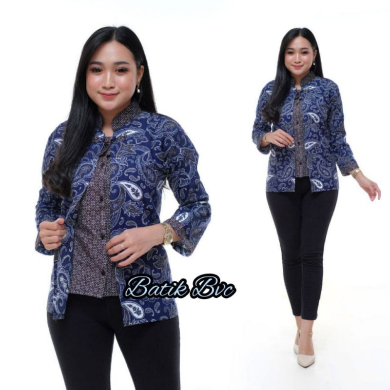tey-17 Batik Wanita ASJ SA HRB026 Kenogo Kemeja Tosca Pendek-B keong bvc