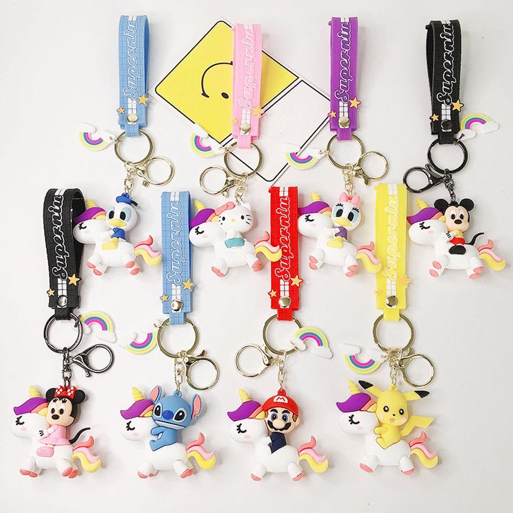 Lanfy Wanita Gantungan Kunci Lucu Manis Mickey Minnie Mainan Liontin Hadiah Desain Kartun Dekorasi Cartoon Key Holder