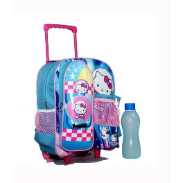 tas sekolah anak perempuan / tas trolly anak plus botol minul / tas trolli hello kitty bagus