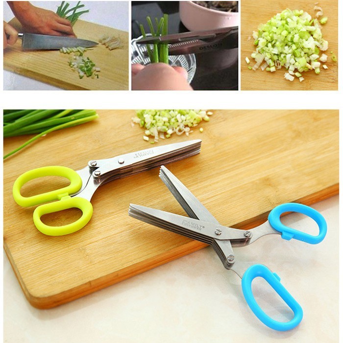 

GUNTING DAPUR SERBAGUNA 5 LAPIS STAINLESS / GUNTING PERAJANG SAYUR