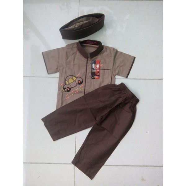Baju Muslim - Baju Koko Tangan Pendek Anak Bayi 6 - 12 Bulan