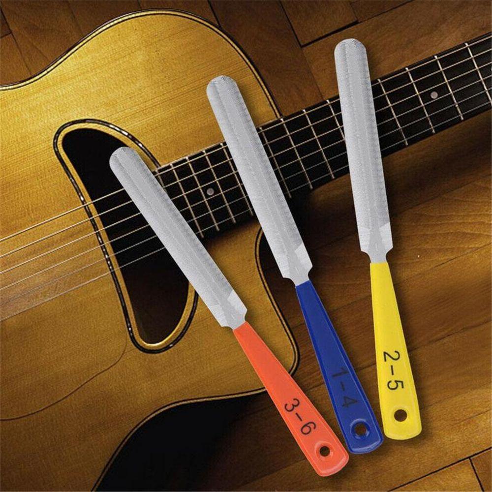 Nanas 3pcs/set Kikir Mur Gitar Sanding Saddle Filing Aksesoris Gitar Slotting File