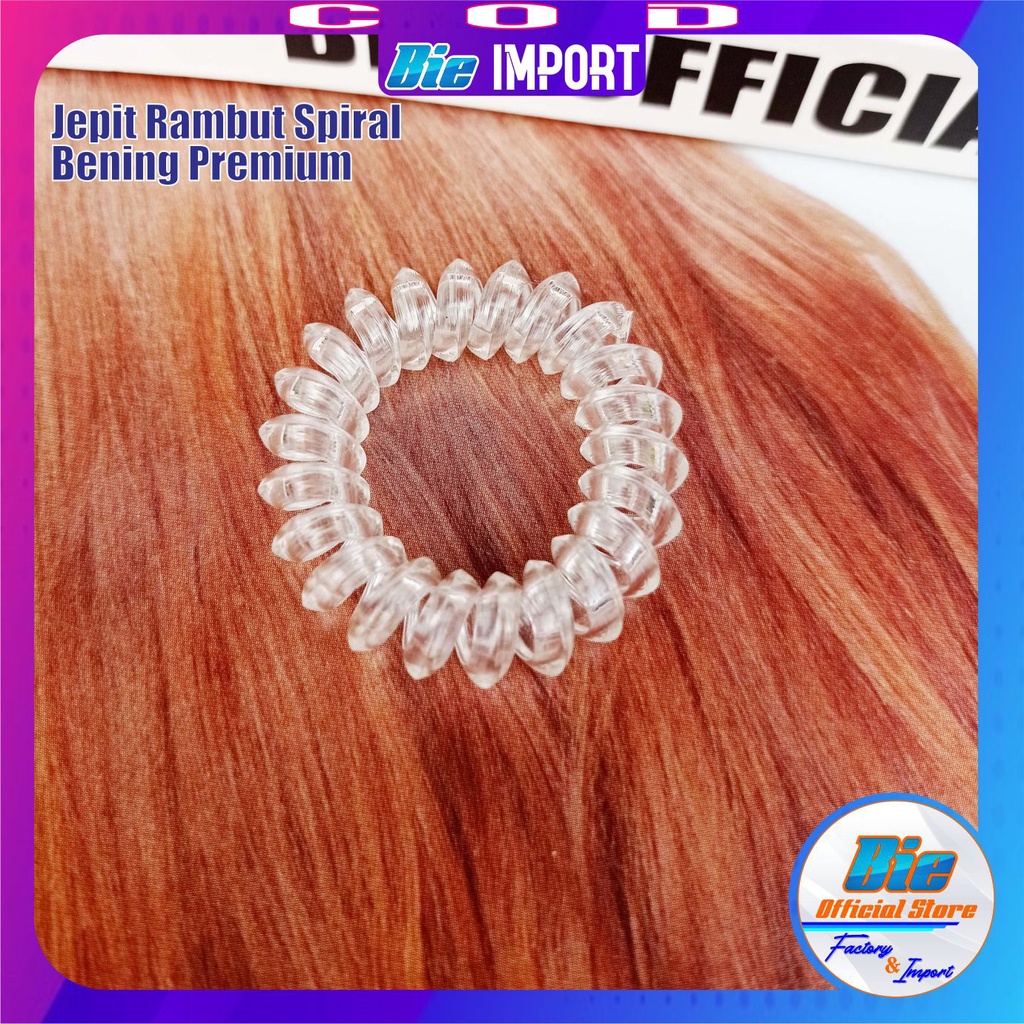 Ikat Rambut Spiral Bening Premium Impor Best Seller