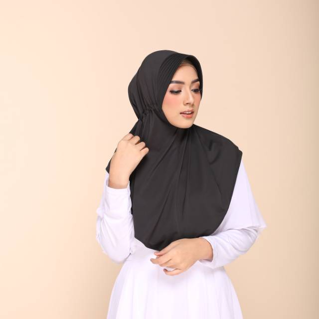Bergo kerudung instan murah diskon elzatta polos serut