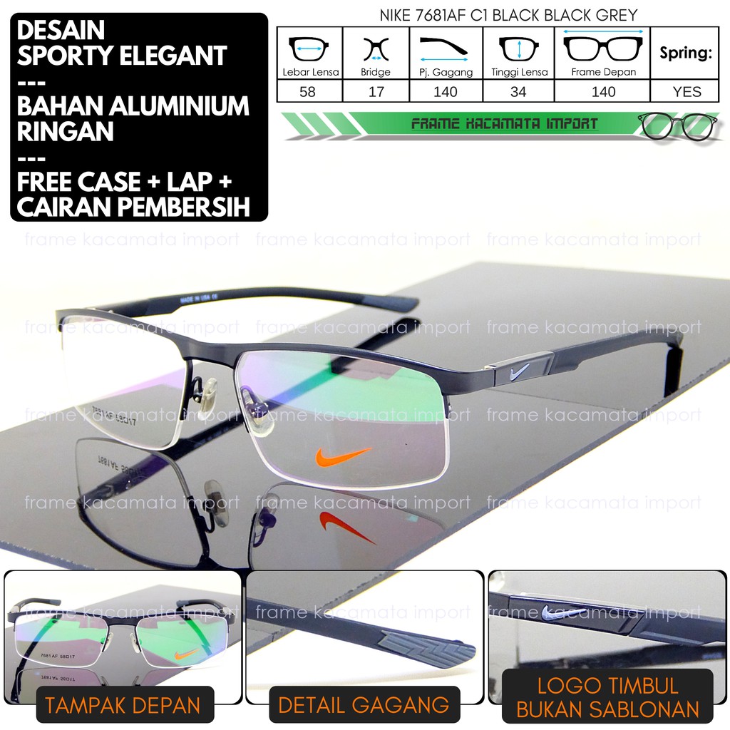 Kaca Mata Minus Frame Pria Sporty Elegant Simple