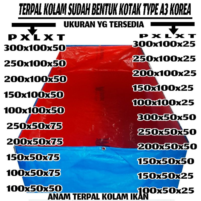 TERPAL KOLAM IKAN TYPE A3 KOREA TERMURAH