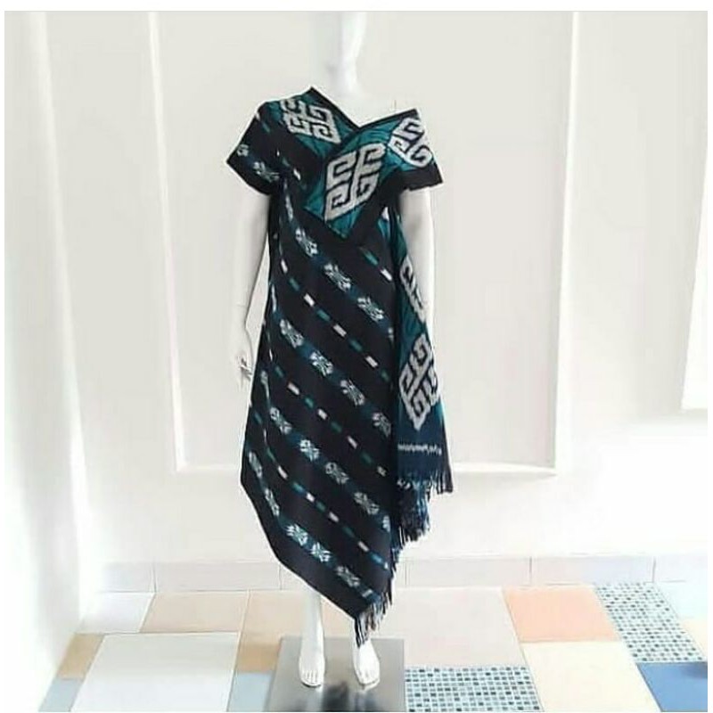 Dress etnik rumbai baju tenun jepara kain tenun jepara DTB 10