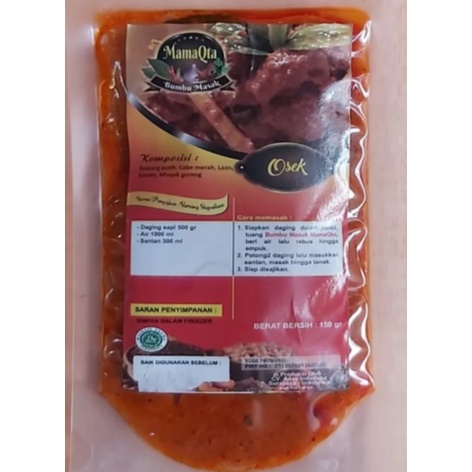 

Bumbu Osek Osik Daging Mamaqta Bumbu Basah 150gr untuk 1/2 kg Daging No MSG Seperti Kalio Gule Rendang