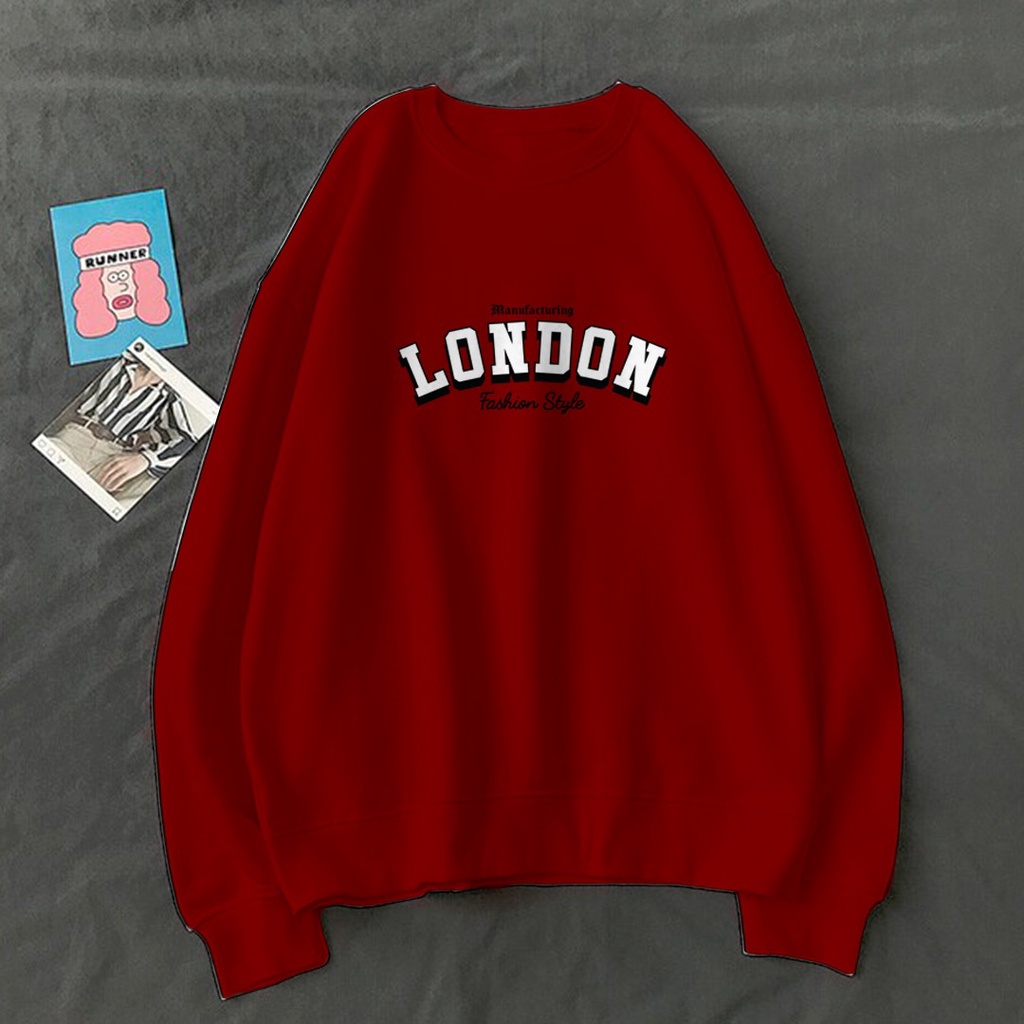 LONDON FASHION STYLE SWEATER UNISEX - ATASAN HALUS TEBAL PREMIUM