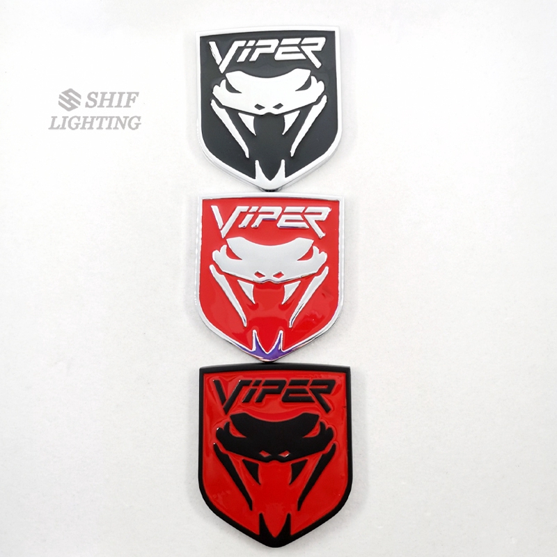 1Pc Stiker Emblem Logo Ular Kobra Bahan Metal Untuk Dekorasi Mobil Ford Mustang