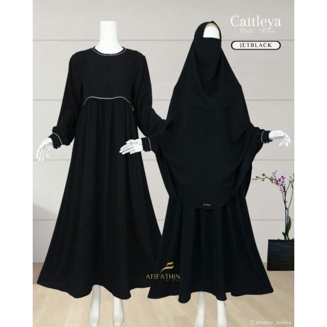 GAMIS SET CATTLEYA JETBLACK ORI AFIFATHIN