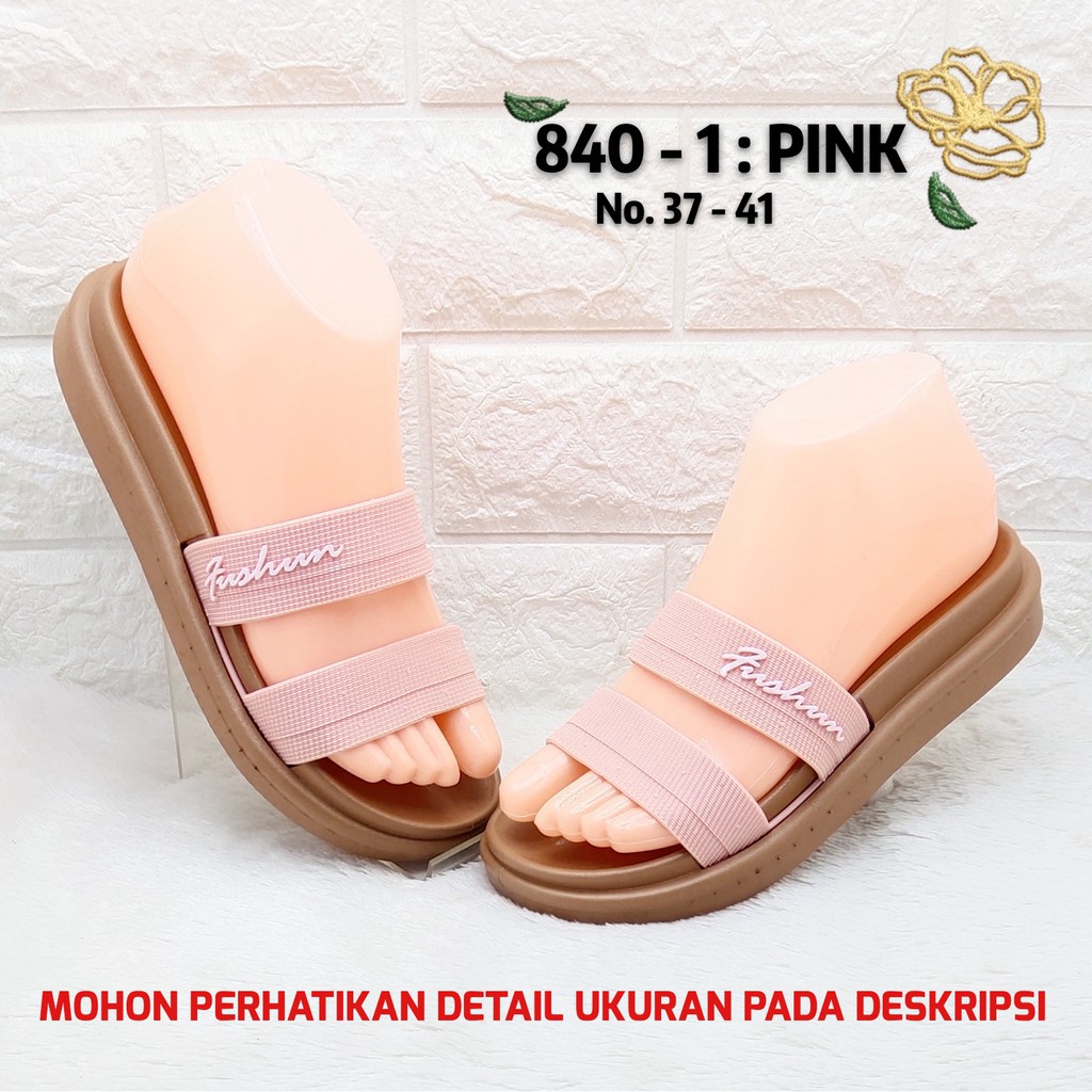 SANDAL WANITA ALINA 840 SLOP 2 SENDAL WEDGES TEBAL KUALITAS BAGUS TAHAN LAMA PROMO HARGA MURAH