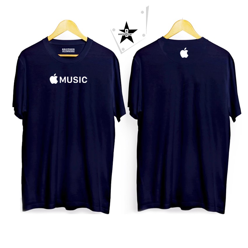 Kaos Distro Apple Music Front Back White Premium