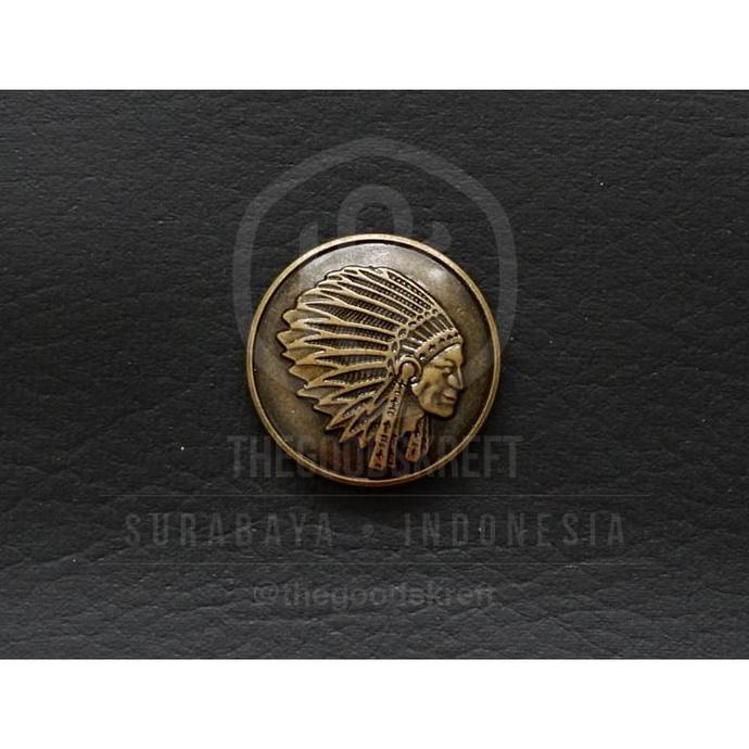 Monggo] Conchos Tutup Kancing Dompet Redmoon Wallet Indian Chief Head 35Mm