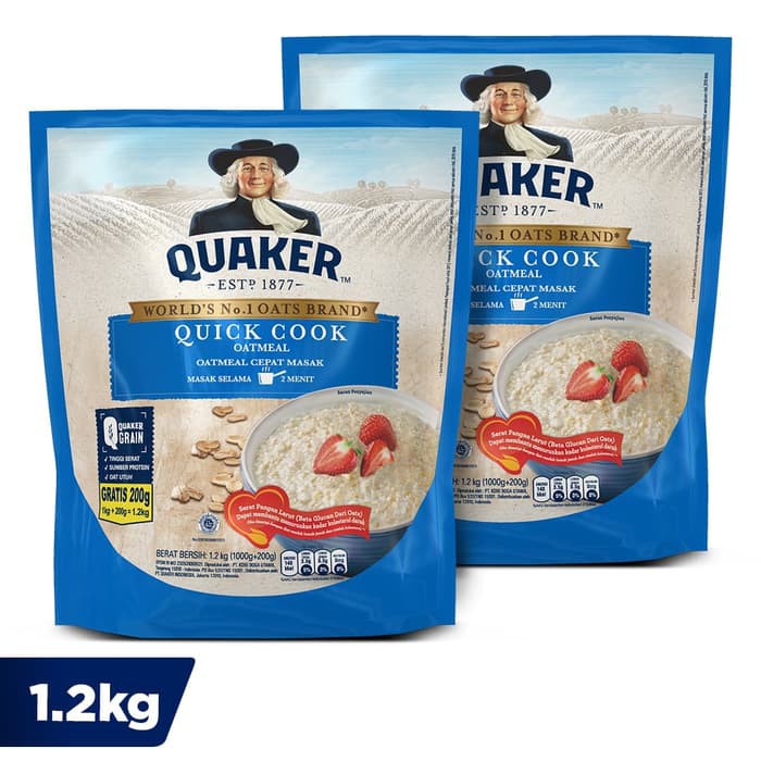 

Quaker Quick Cooking Oatmeal 1.2 Kg - Twin Pack