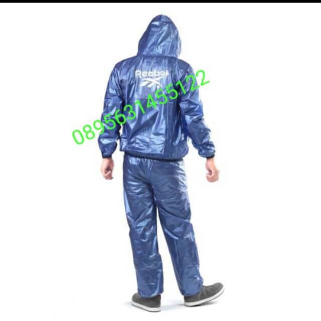 Jas hujan setelan rebook sauna suit SIZE AKURAT.