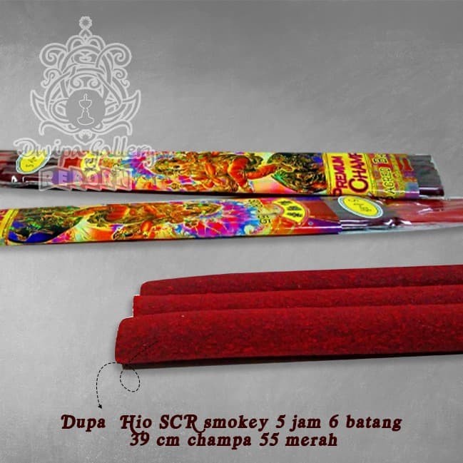 Dupa/ Hio wangi harum SCR smokey 5 Jam 6 batang 39 cm champa 55 merah