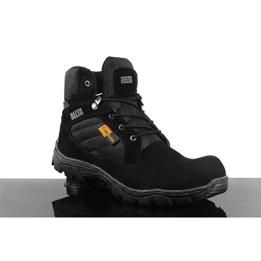 Sepatu Tactical Cordura Gurun Hitam 6 inci Safety Boots Pria Hiking Militer Outdoor