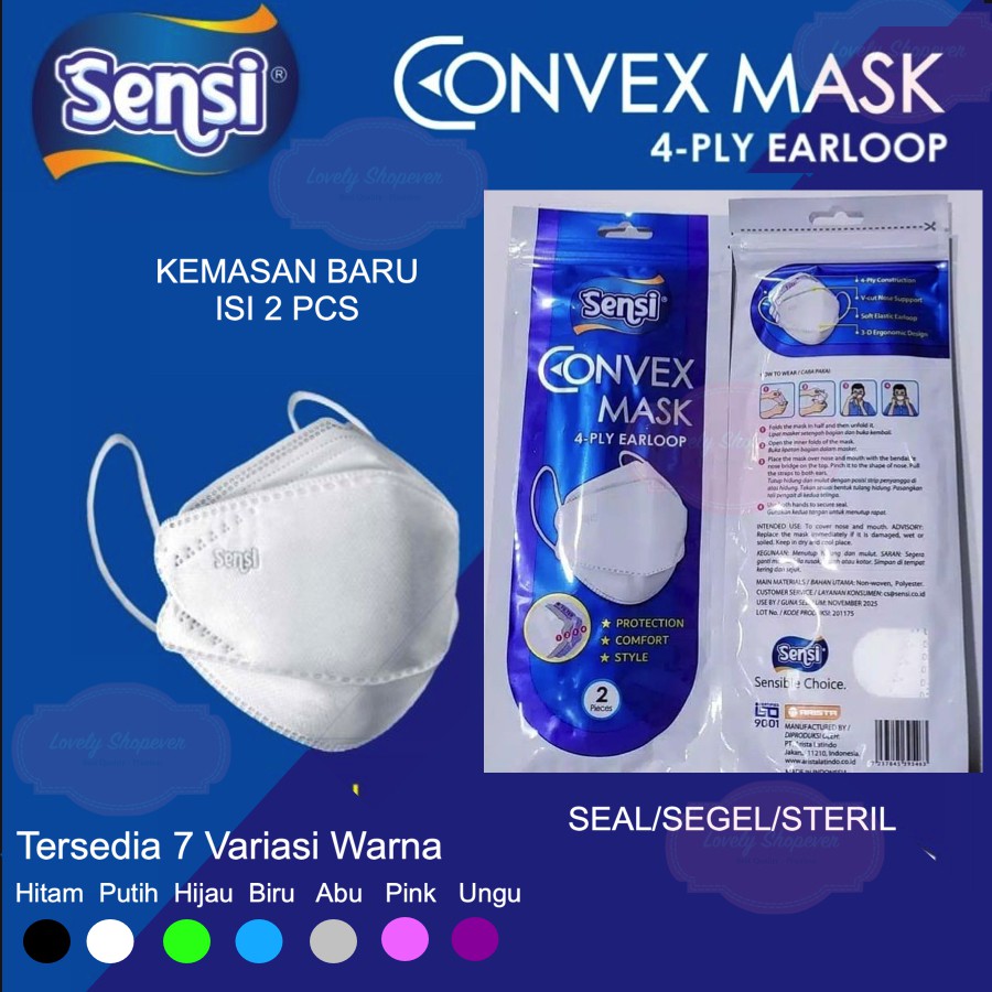 Masker Muka Sensi Convex Mask 4ply Face Mask isi 2 pcs 2pcs