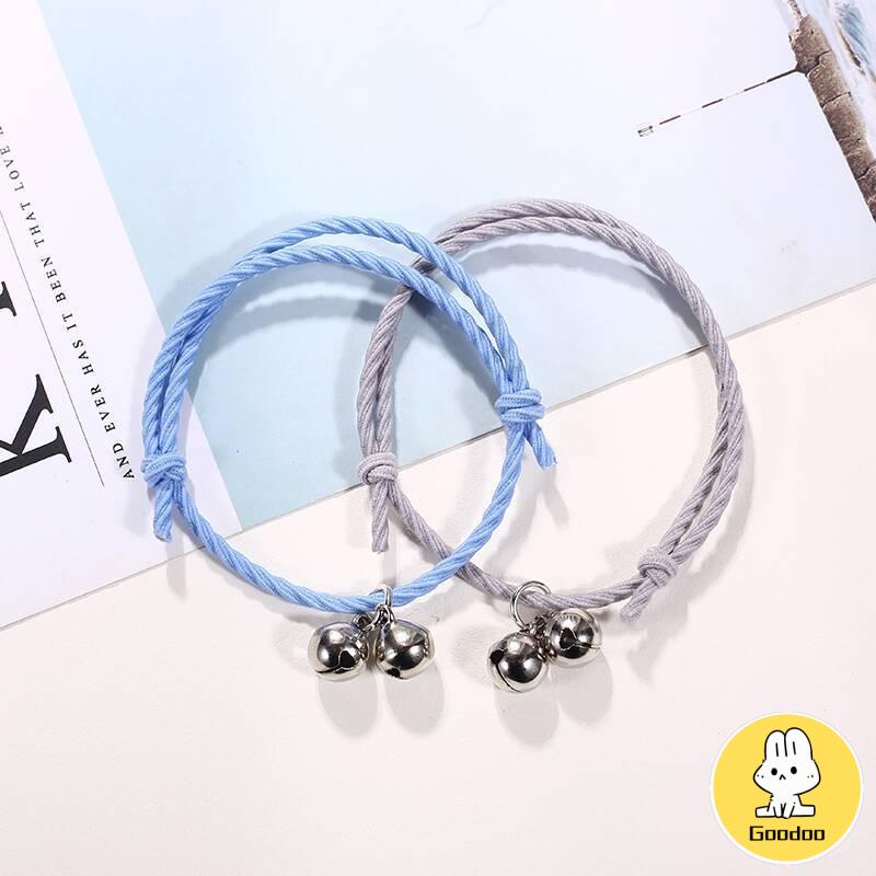 2 PC Korea Wanita Lonceng Adjustable Gelang Pasangan Pacar Hadiah Ulang Tahun -Doo