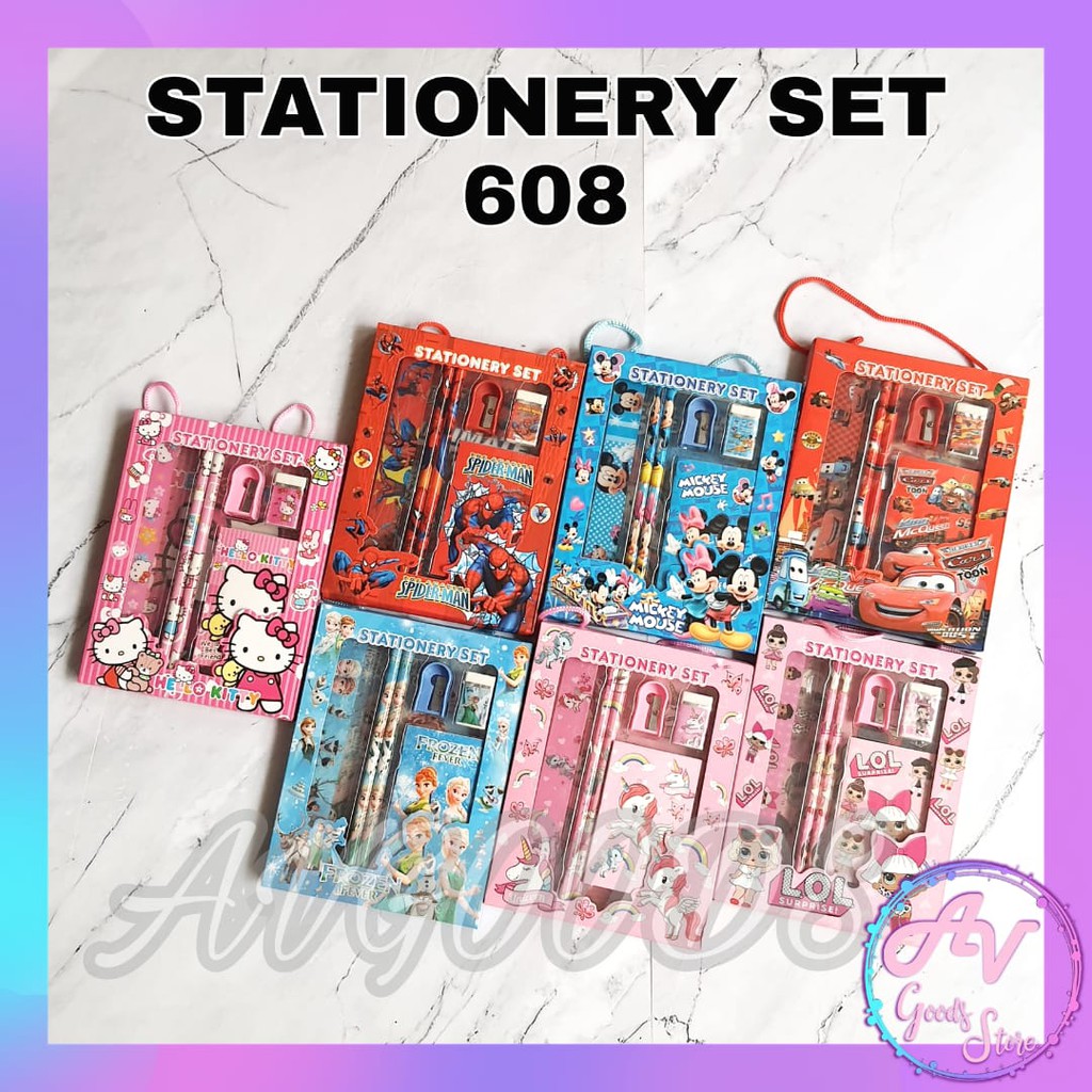 

stationery set / set alat tulis / paket alat tulis 6in1 / stationery set 6in1 608