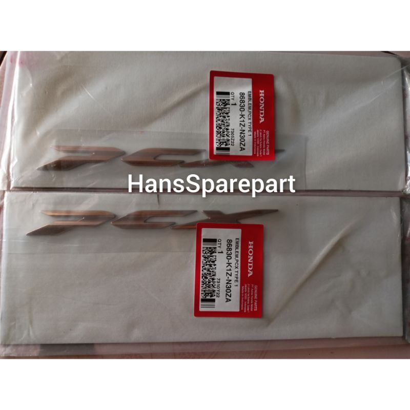 EMBLEM PCX 160 GOLD KANAN+KIRI / LOGO EMBLEM TIMBUL PCX 160 GOLD SEPASANG ASLI/ORI AHM