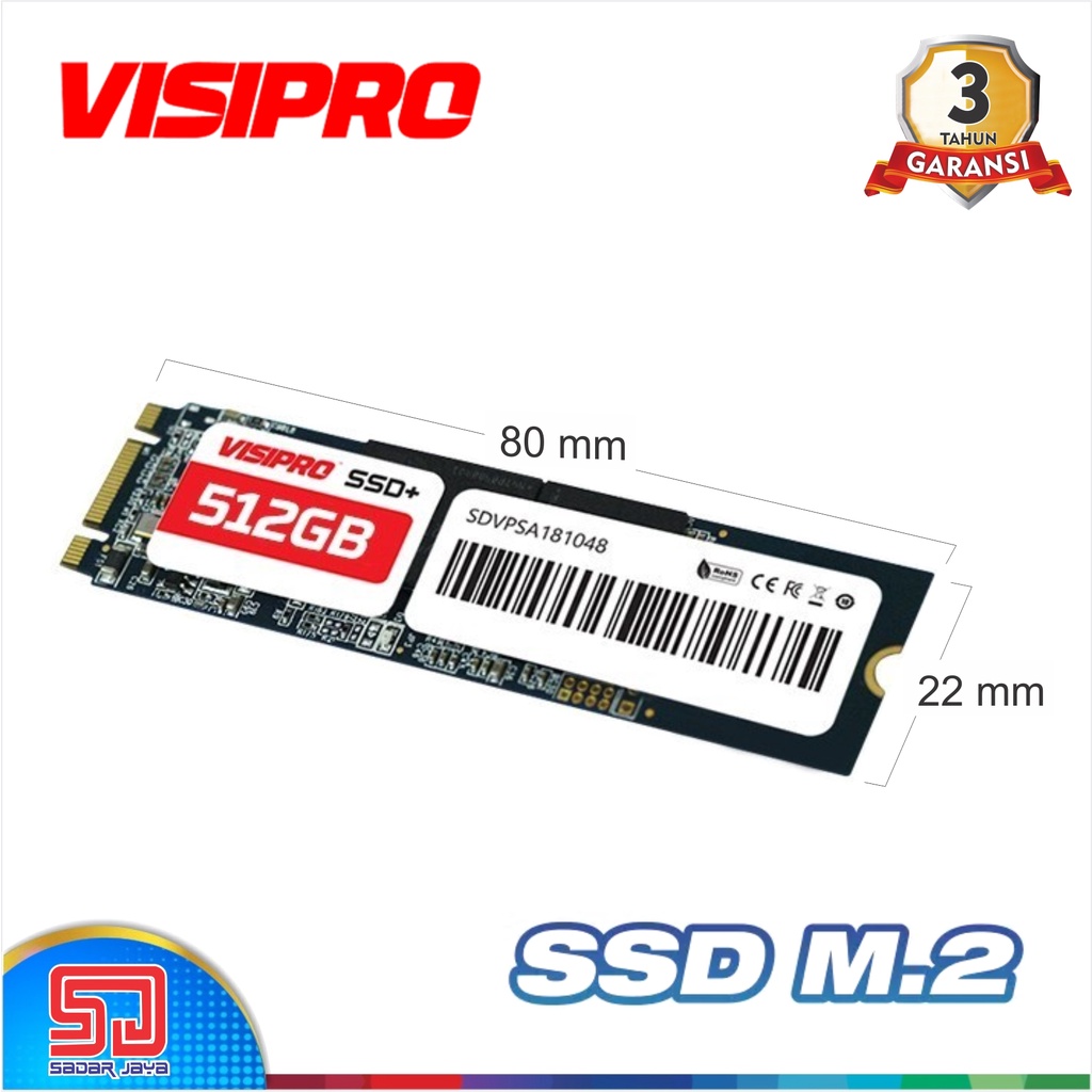 Visipro SSD M.2 256 / 512 GB Internal Solid State Drive PCIe Penyimpanan Data