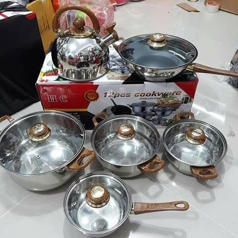 PANCI STAINLESS STEEL COOKWARE SET 12 PCS/COOKWARE SET/PANCI HC 12 Pcs/PANCI DAPUR