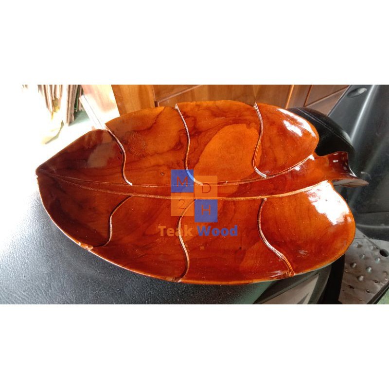 MD2H Tempat Buah Daun Kayu Jati Asli Blora Dekorasi Meja Makan Minimalis