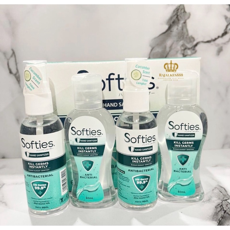 SOFTIES HAND SANITIZER SPRAY/ GEL 60 ml (Alkohol 70%) Original