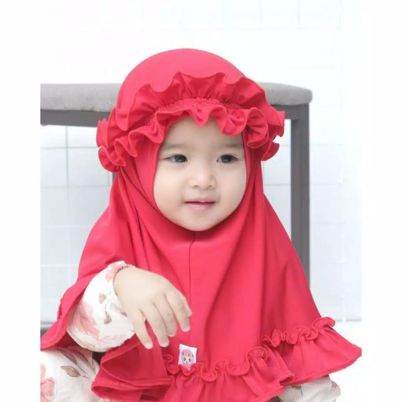 SD - JILBAB ANAK RAINA KRIWIL 0-3 TAHUN BAHAN JERSEY ADEM