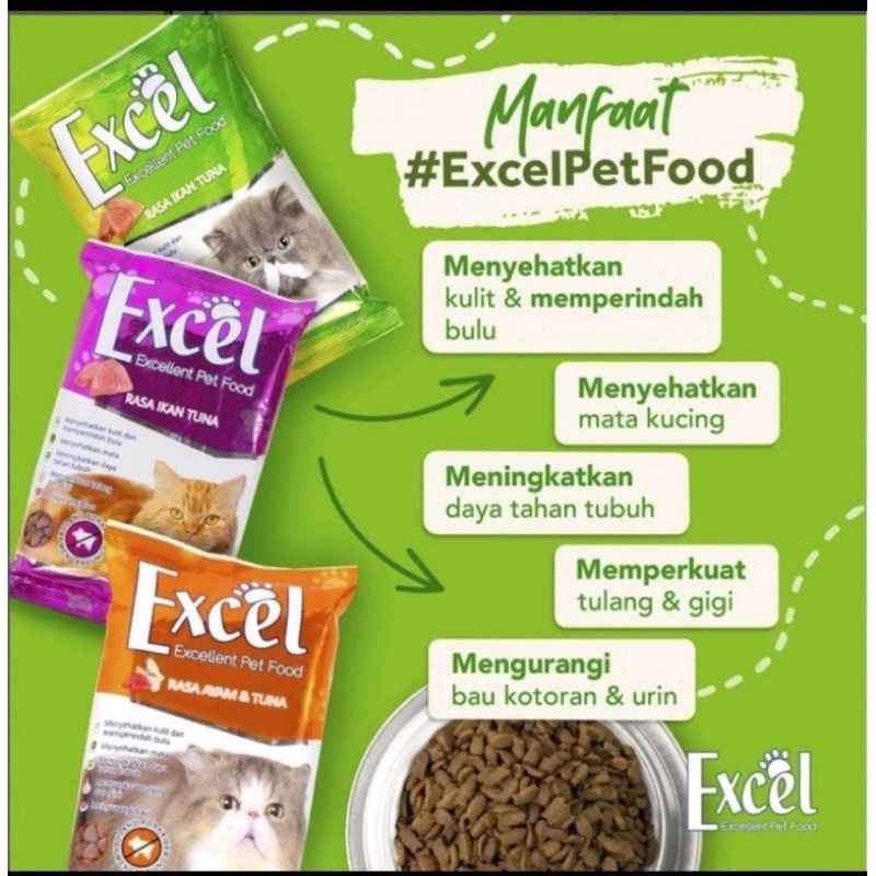 EXCEL FRESHPACK 500GR - Makanan Pakan Kucing Kering Dewasa Adult 500 gr