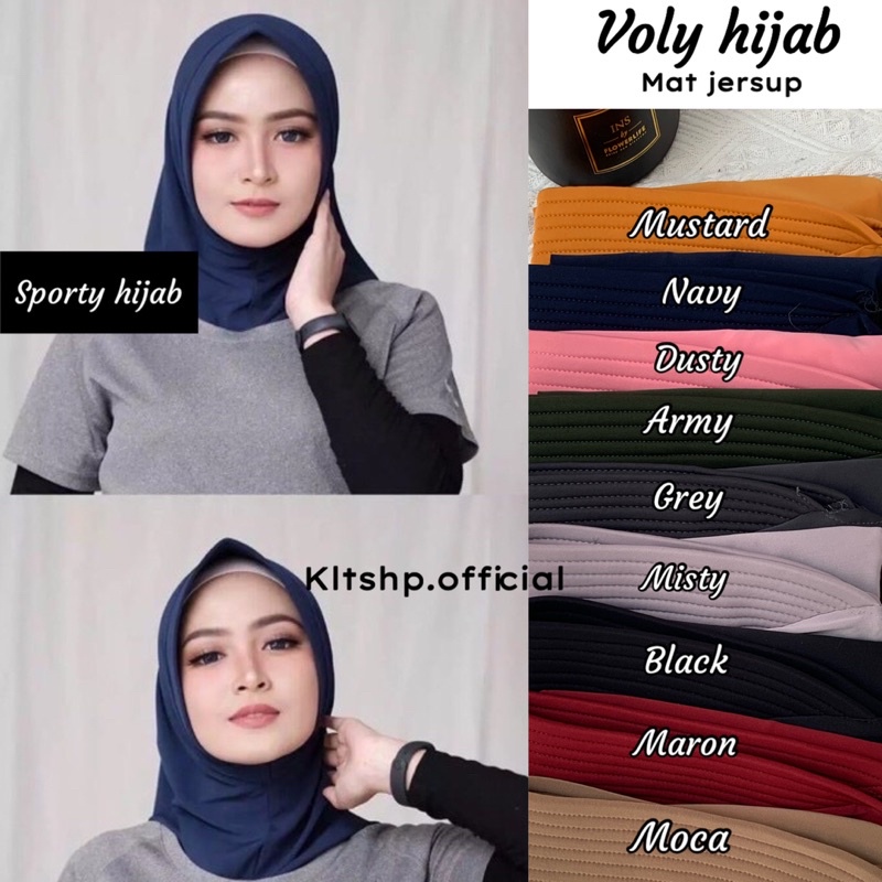 BERGO JERSEY PREMIUM // HIJAB SPORTY PENDEK // HIJAB SPORTY INSTAN