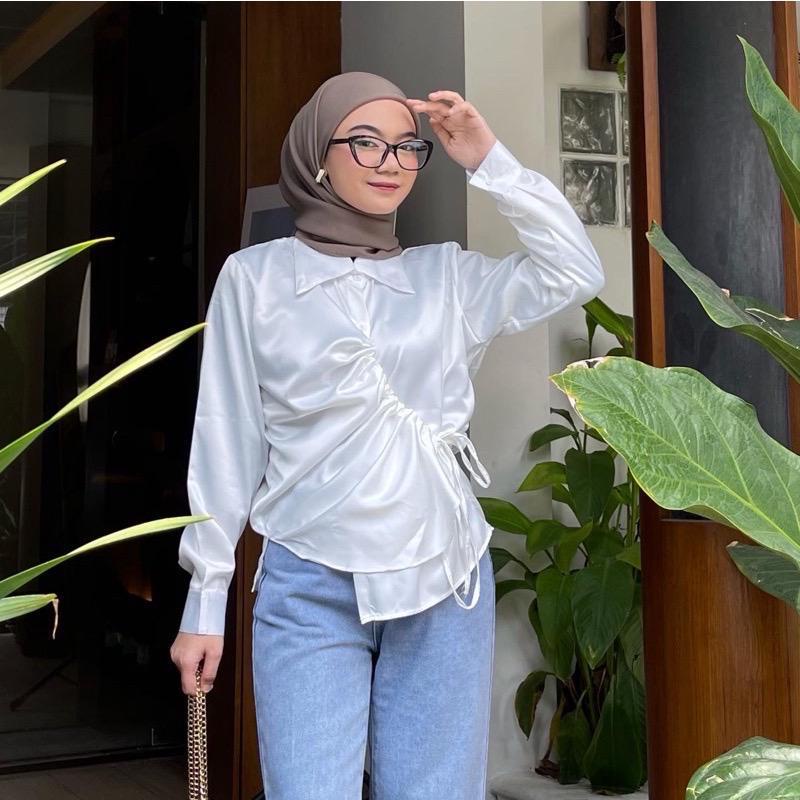 WOW-Serut Silk Ghema Blouse Satin Wanita