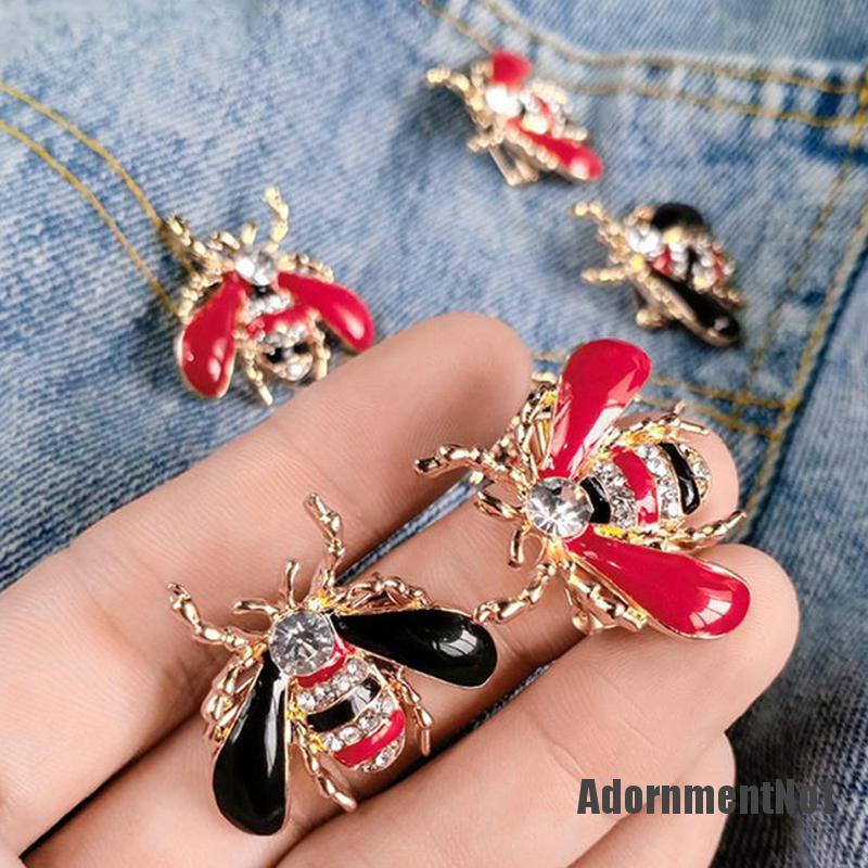 (Adornmentno1) Bros Pin Enamel Desain Lebah Hias Kristal Untuk Wanita