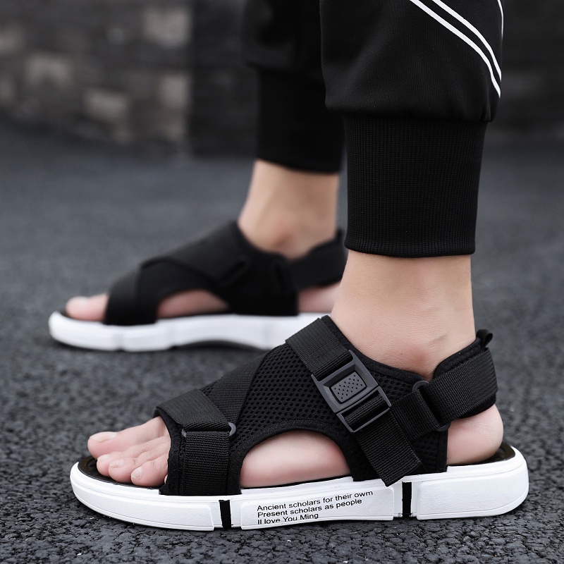 【5 ⭐️  COD + Kirim Hari ini】Sandal Pria Sendal Pria / Pijat Permukaan Sepatu / Sendal Gunung Pria Gaya Jepang Dewasa Tebal Sandal Pria Original Modern Cowok Kekinian Keren Rekreasi Di   Luar Ruangan Fashion Olahraga Sandal Gunung Pria