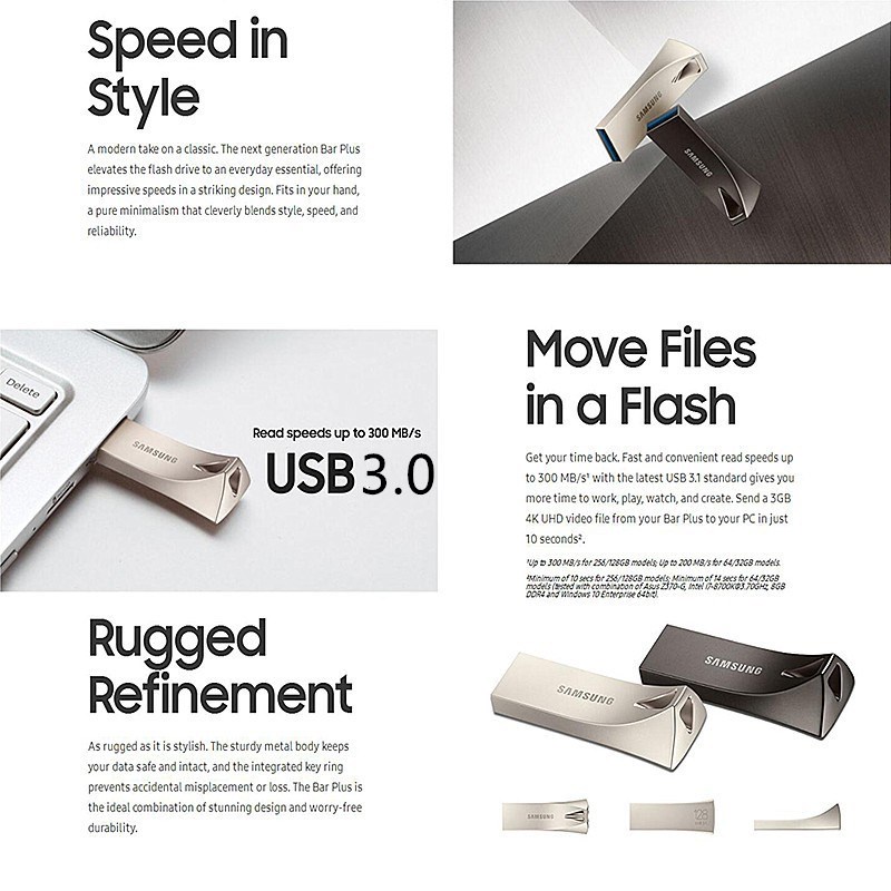 【Local Stock】Samsung Flashdisk 2tb Metal Mini Flash Drive USB 3.0 High Speed Reading